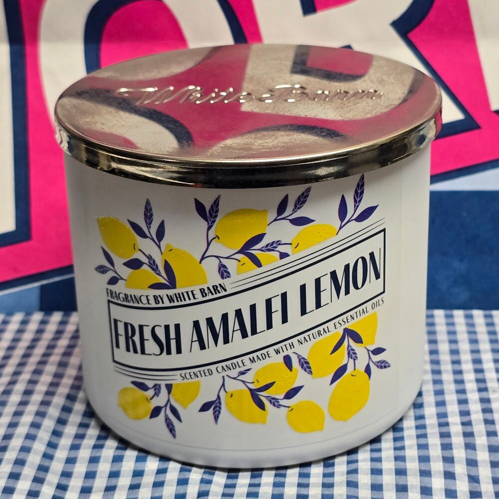 BBW Fresh Amalfi Lemon Large 3 Wick Candle Fragrance By White Barn Home Decor